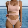 thumbnail image 2 of QHFBli Womens One Piece Swimsuit Women's Summer Fashion Suspender Waist Hollow One Swimsuit Solid Color Sexy Bikini Swimsuit, 2 of 6