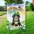 thumbnail image 3 of Happy St. Patrick’s Day Bernese Mountain Dog with Green Hat Shamrocks Rainbow Garden Flag 12x18in Double Sided Berner Lover Gifts Outdoor Decor - 03007, 3 of 5