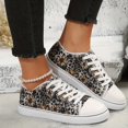 FLTHDD Women‘s Flat Canvas Shoes Sunflower & Leopard Print Skate Shoes