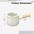 thumbnail image 3 of Enamel Milk Pot with Wooden Handle, Small Ceramic Saucepan for Milk, Butter, and Coffee Heating, Mini Enamel Pot with Dual Pour Spouts, Smooth Non-Stick Surface, Great for Stovetop Use, 3 of 5