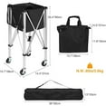 thumbnail image 5 of Foldable Tennis Ball Hopper with Wheels, Lightweight Cart with Carry Bag for Easy Transport, 5 of 5