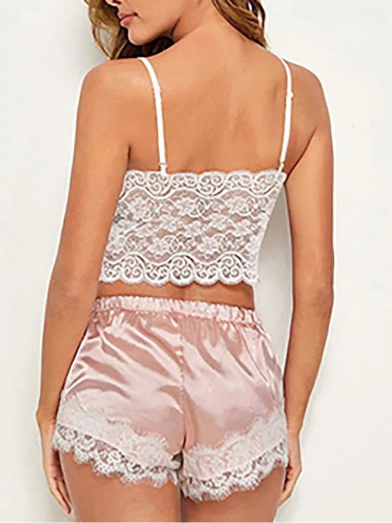 Magazine Sleepwear Suits for Women, Sexy Home Underwear Pajamas Including  Camisole and Shorts - Walmart.com