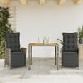 thumbnail image 1 of vidaXL 3 Piece Garden Dining Set with Cushions Grey Poly Rattan, 1 of 6