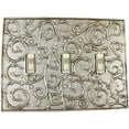 thumbnail image 5 of MERIVILLE French Scroll Triple Toggle Wall Plate, Light Switch Cover, Cameo Blue with Gold Accents, 5 of 5