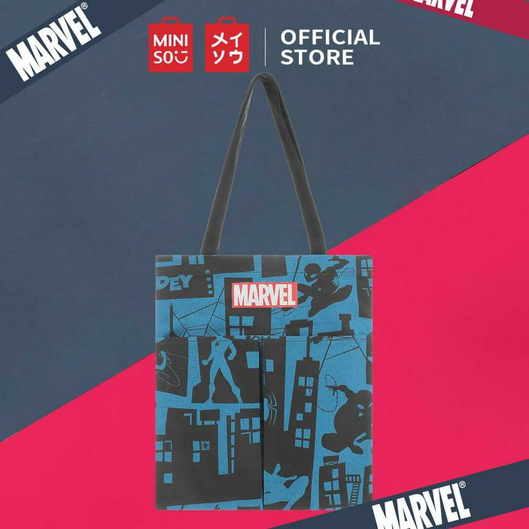 MINISO Marvel Shoulder Bag Tote Large Capacity Messenger Bag,Blue