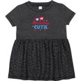 thumbnail image 3 of Inktastic 4th of July American Cutie Red and Blue Stars and Hearts Girls Baby Dress, 3 of 5