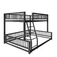 thumbnail image 5 of Jopath Full XL over Queen Bunk Bed,Heavy Duty Metal Bunk Beds for Adults and Kids,Floor Bed Frame with Ladder and Safety Guardrails, Easy Assemble,Black, 5 of 11