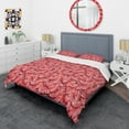 thumbnail image 3 of Designart 'Coral Pink Butterflies' Mid-Century Modern Duvet Cover Set, 3 of 4