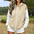 thumbnail image 2 of Vynhevius Women's Color Block Hoodie Zip Up Drawstring Hood Sweatshirts Pocketed Casual Long Sleeve Jacket Tops, 2 of 5
