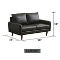 thumbnail image 5 of Pemberly Row Faux Leather Loveseat Modern Sofa for Living Room Office Gray, 5 of 9