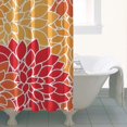 thumbnail image 4 of Orange Floral and Petal Pattern Shower Curtain 36"x72" ,Bathroom Decorative Shower Curtains Set with 12 Hooks,Modern Waterproof Washable Shower Curtain, 4 of 6