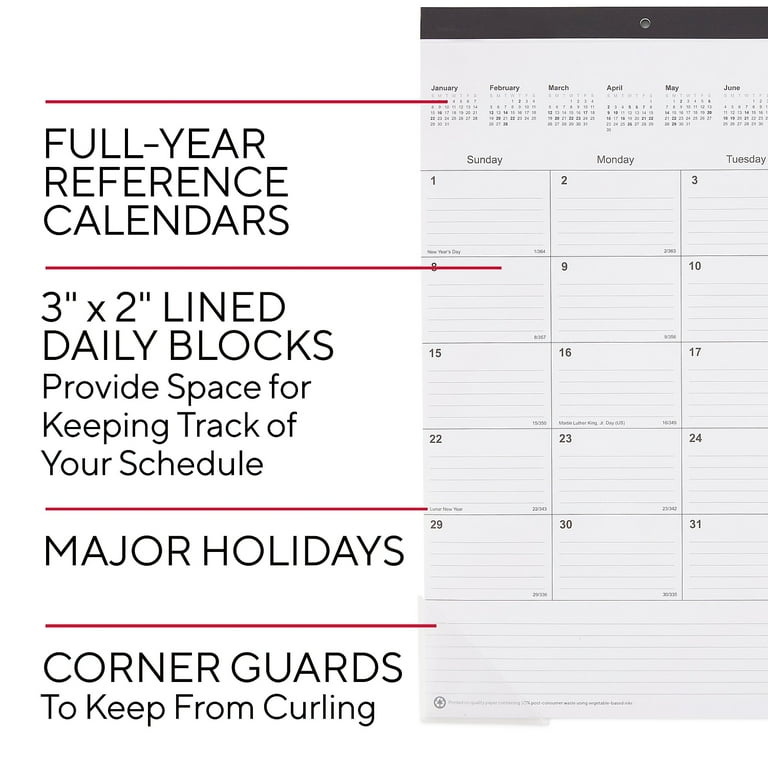 2023 Staples 22" x 17" Desk Pad Calendar Black (ST12951-23) - Walmart.com