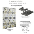 thumbnail image 3 of Raquel 15-Piece Bathroom 72x72 Shower Curtain Set, Yellow and Gray, 3 of 7
