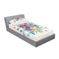 thumbnail image 3 of Ambesonne Floral Fitted Sheet & Pillow Sham Set, Bouquetnd Butterflies, Full, Multicolor, 3 of 3