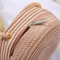 thumbnail image 5 of Coin Purse Women Girl Rattan Woven Shell Shape Handbag Straw Handbag Shoulder Bags Summer Beach Bag Straw Bag KHAKI, 5 of 7