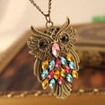 thumbnail image 3 of Collier Femme Strass Hibou Mode Pendentif Collier Clavicule Collier, 3 of 7