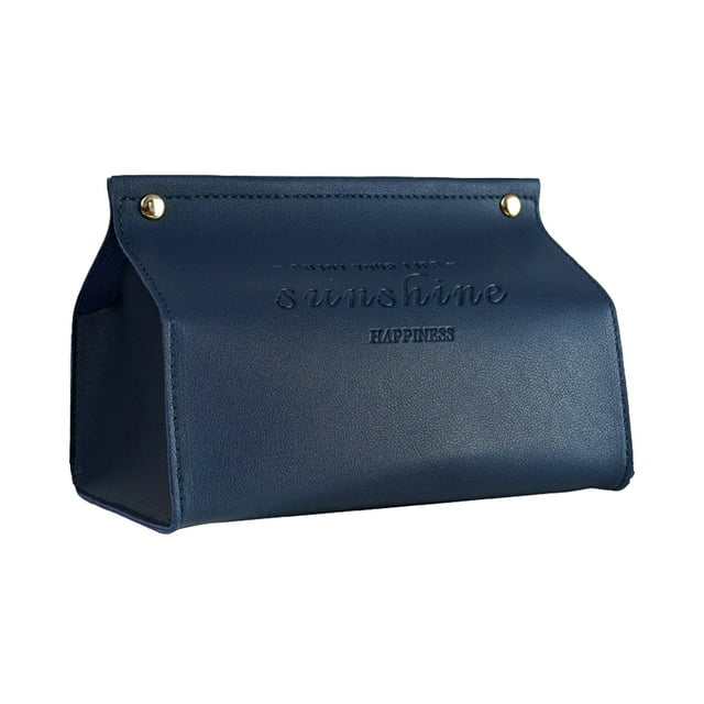 Caja de pañuelos de cuero decorativa para casa, estuche de papel, contenedor dispensador de servilletas plegable para sala de estar, dormitorio, aparadores, oficina en casa