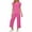 *Hot Pink, variant on VBVC Women's 2 Piece V-Neck Drawstring Set,Ladies Sleeveless Top and Wide Leg Pants,Summer Dressy Outfit for Women,Gray,S-2XL