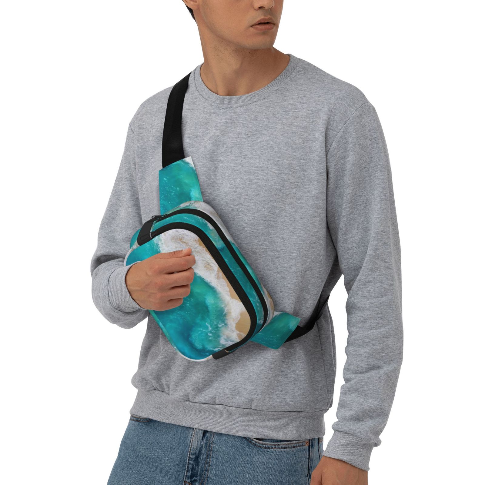 Hirioo Beach for Double Layer Waist Bag Adjustable Fanny Pack For Travel Running Hiking