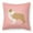 Pink, variant on Red Border Collie Checkerboard Green Fabric Decorative Pillow