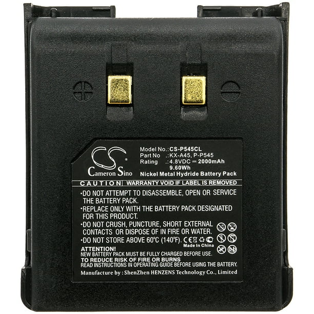 Replacement Battery For Panasonic 4.8V 2000mAh / 9.60Wh Cordless Phone