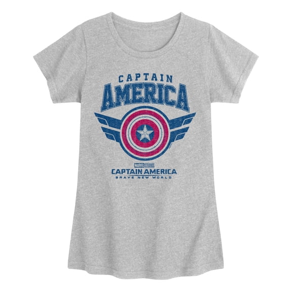 Captain America - Brave New World Collegiate - Youth Girls Fitted Short Sleeve T-Shirt