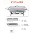 thumbnail image 6 of Wilprep Chafing Dish Buffet Set 4 Pack 8qt Stainless Steel Food Warmers 1/2 Food Pans, 6 of 9