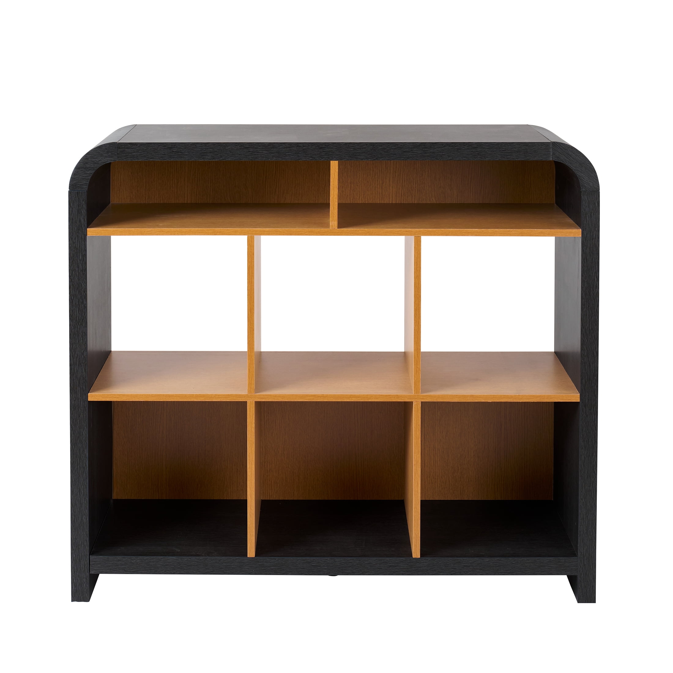 Better Homes & Gardens Juliet 6 Cube Storage Organizer, Light Honey & Black Finish