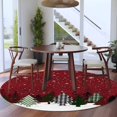 thumbnail image 3 of Round Rugs 5Ft, Vintage Red Christmas Tree Round Area Rug Washable Indoor Throw Carpet, Xmas Tree Snowflake Soft Non Slip Circle Rug for Cabinet Bathroom Home Decor Aesthetic, 3 of 8