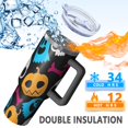 thumbnail image 5 of Halloween Colorful Spooky Elements Tumbler with Handle and Lid,40oz Double Wall Vacuum Insulated Tumbler,Cups Gift for Women and Men, 5 of 7