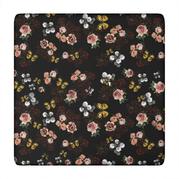 Square Tablecloth with Elastic Edges 34 * 34 Inch Waterproof Pioneer Colorful Floral Table Cover Washable Indoor and Outdoor for Party Kitchen Dinner Banquet Patio Picnic