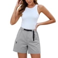 thumbnail image 3 of Women's Lightweight Hiking Cargo Shorts Quick Dry Summer Athletic Shorts Camping Travel Golf Pockets by Yigetop Grey XL, 3 of 7
