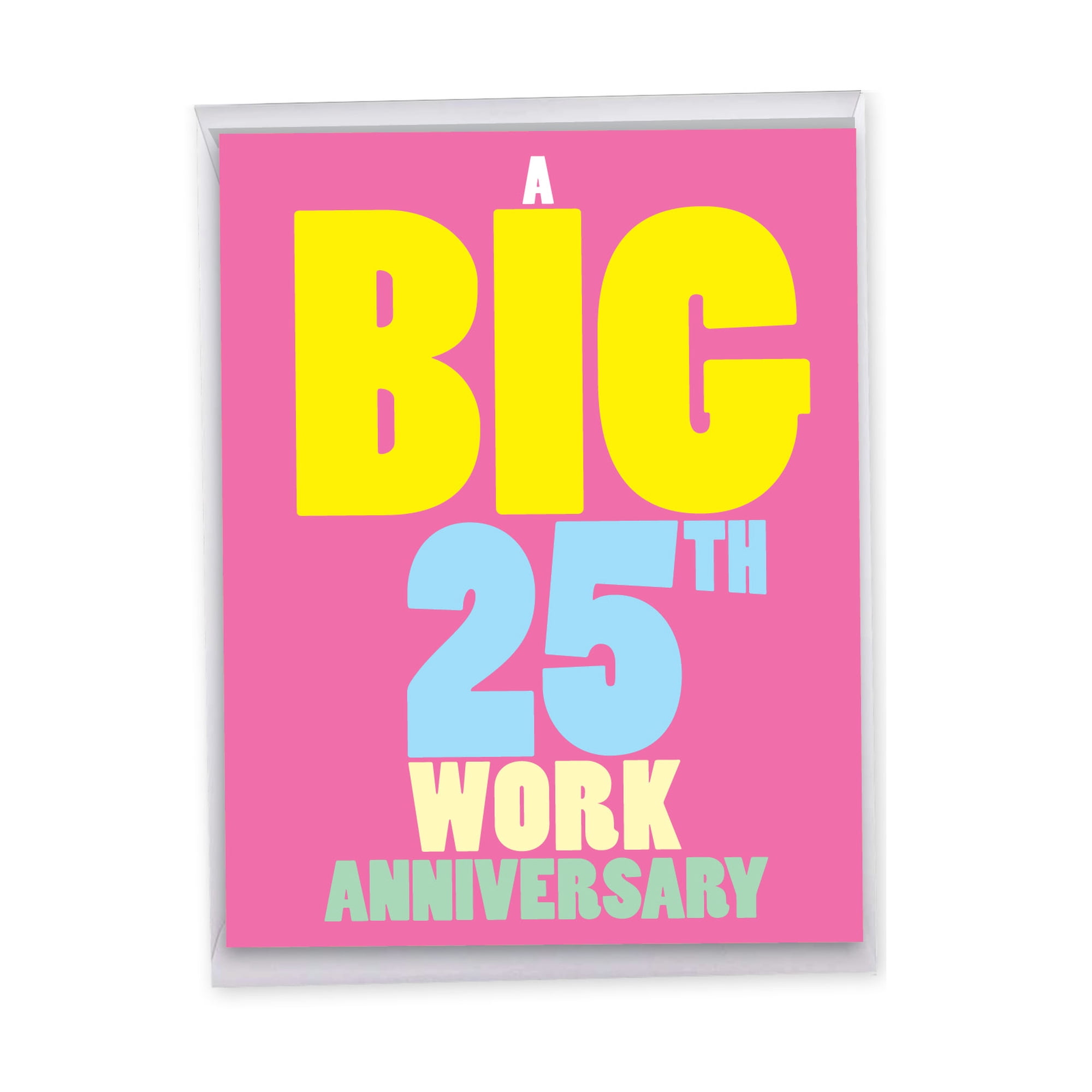 1 Jumbo Funny Anniversary Milestone Greeting Card with Envelope - Big Large Humorous Card for Men Women - 25 Years At Work - NobleWorks - J8252MAG-WA-US