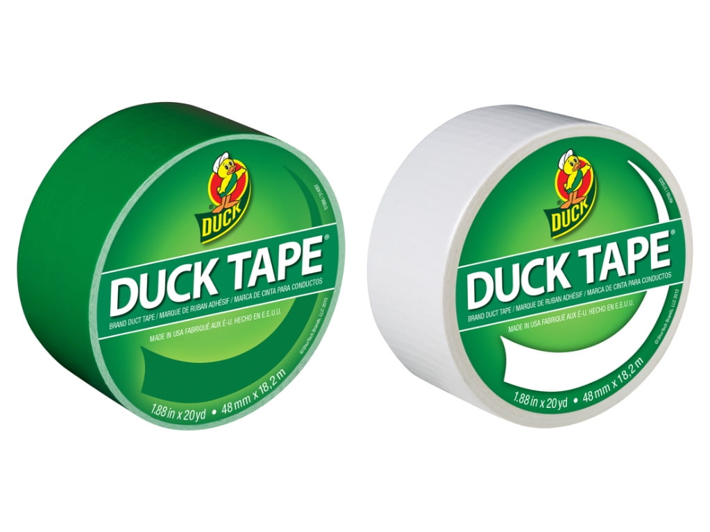 Duck Brand Color Duct Tape St. Patrick's Day Holiday Combo 2-pack, Green And White, 1.88 Inches X 20 Yards Each Roll, 40 Yards Total