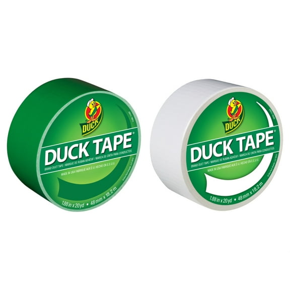 Duck Brand Color Duct Tape St. Patrick's Day Holiday Combo 2-pack, Green And White, 1.88 Inches X 20 Yards Each Roll, 40 Yards Total