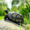 thumbnail image 3 of 21.2" Large Turtle Garden Statue - Realistic Resin Tortoise Sculpture for Outdoor Patio,Lawn & Yard Decor,Large Turtle Statues Patio Seat for Lawn,Yard,Porch,Simulated Art Piece,Brown, 3 of 9
