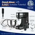 thumbnail image 2 of WHALL Stand Mixer - 5.5Qt 12-Speed Tilt-Head Electric Kitchen Mixer with Dough Hook/Wire Whip/Beater, Stainless Steel Bowl, 2 of 7