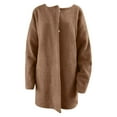 thumbnail image 4 of Pompotops Ladies Casual Fashion Loose Plus Long Long Sleeve Pocket Button Plush Jacket, 4 of 5