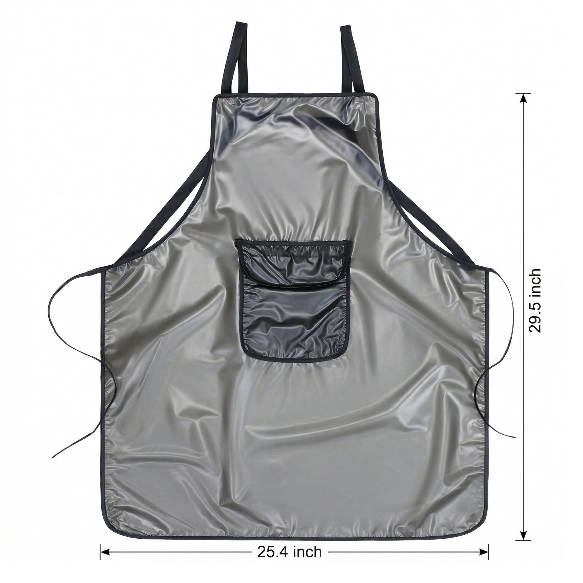 Unique Bargains Waterproof Kitchen Apron with Pockets for Home and Kitchen Short - Black