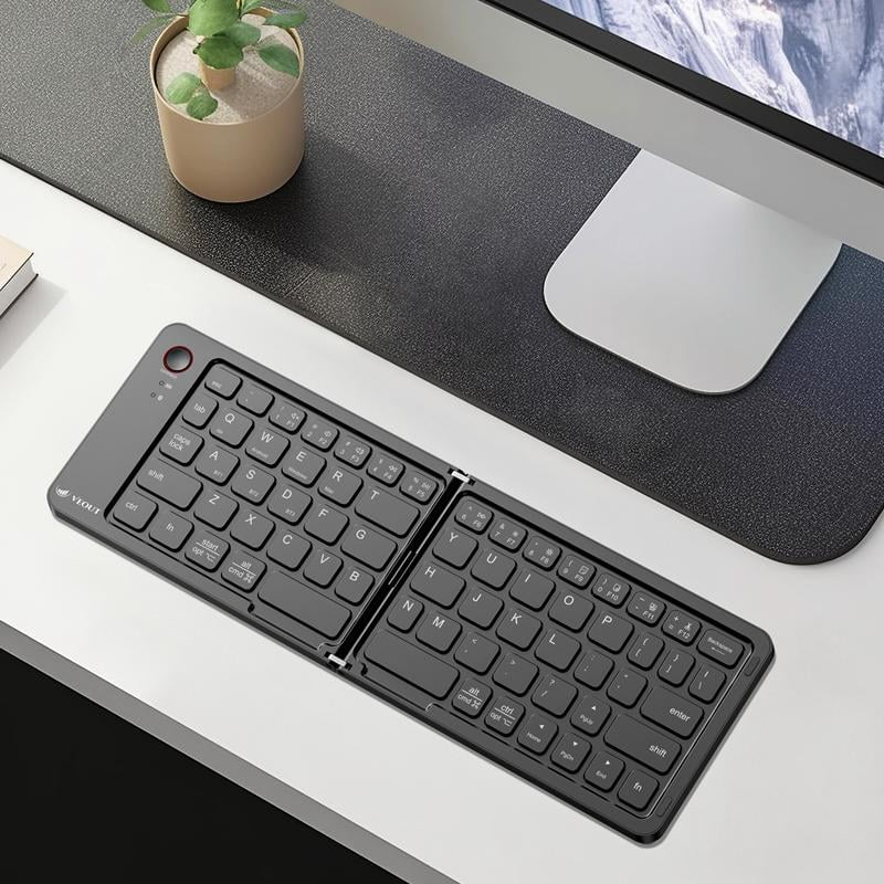 Foldable Bluetooth Keyboard, Ultra-Thin Portable Wireless Keyboard with Backlit, Lightweight for Laptop, iPad, iPhone, Android, Windows, Mac