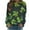 1Green, variant on PuLe Sweatshirts Women's Casual Maple Leaf Print Crewneck 2024 Fall Winter Fashion Long Sleeve Graphic Loose Jumpers Tops