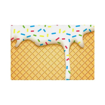 

Table Placemats Set of 4 - White Ice Cream 12x18 In Faux Linen Double Heat Resistant Place Mats Cloth Indoor/Outdoor Placemats Washable Table Mats for Dining Kitchen Party