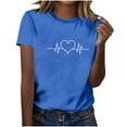 thumbnail image 3 of AGWOLF Women's Valentines T Shirts Plus Size Short Sleeve Shirts Cute Heart Graphic Tees Casual Print Crewneck Tops, 3 of 8