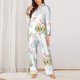 thumbnail image 2 of Fotbe Green Blue Avocado Conjunto de Pijama de Manga Larga para Mujer con Estampado, Ropa de Dormir de 2 Piezas, Conjunto de Casa Suave y Cómodo con Bolsillos-XX-Large, 2 of 7