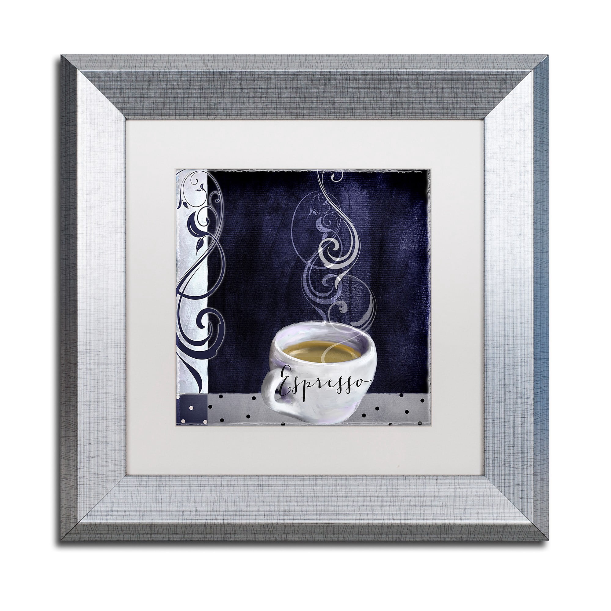 Trademark Fine Art "Cafe Blue IV" Canvas Art by Color Bakery White Matte, Silver Frame