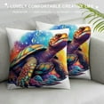 thumbnail image 3 of JEUXUS   Sea Animals Pillow Cover Summer Welcome to Our Home Cushion Cover Farmhouse Beach House Sea Turtle Decorative Pillowcases ,for Front Porch Decor Housewarming Gifts, 3 of 5