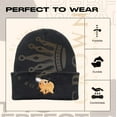thumbnail image 4 of Anime Beanie Hat Winter Caps for Men and Womens Beanies, Cuffed Knit Graphic Beanie, Comfy and Soft Embroidered Anime Hat, Blackpoch, 4 of 7