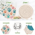 thumbnail image 4 of Claws Print 6 Pcs Drink Coasters with Holder Absorbent Coasters Woven Coasters for Drinks Table Desk Protection Home Decor, 4 of 7