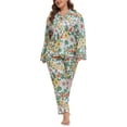 thumbnail image 2 of MUKVIK Plus Size Pajamas for Women Set Long Sleeve Button Down with Pockets, 2 of 7