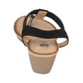 thumbnail image 3 of GC Shoes Womens Rhinestone Strap Wedge Sandals, Open Toe Elastic Sling Back Summer Thong Platform Sandal, Tori/Black/9.5, 3 of 5